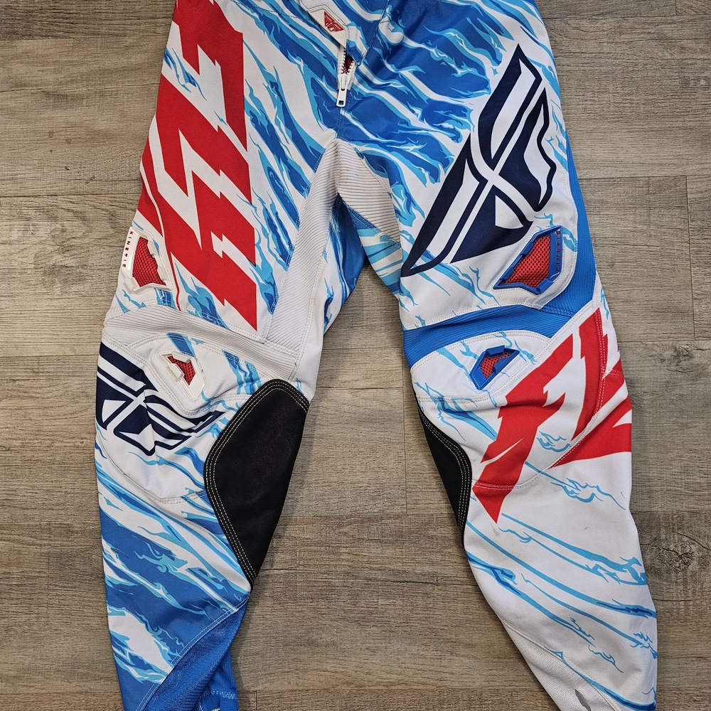 Blue and Red Graphic Motocross Pants